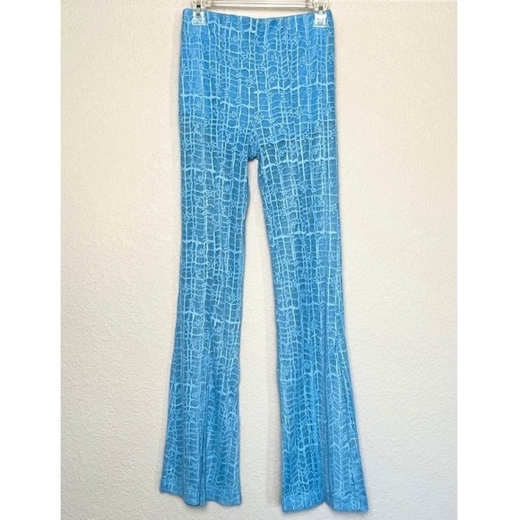 NWT FREE PEOPLE 70s Sheer Lace High Waist Slit Hem Flare Leg Bell Bottom Pant XS - Picture 2 of 7